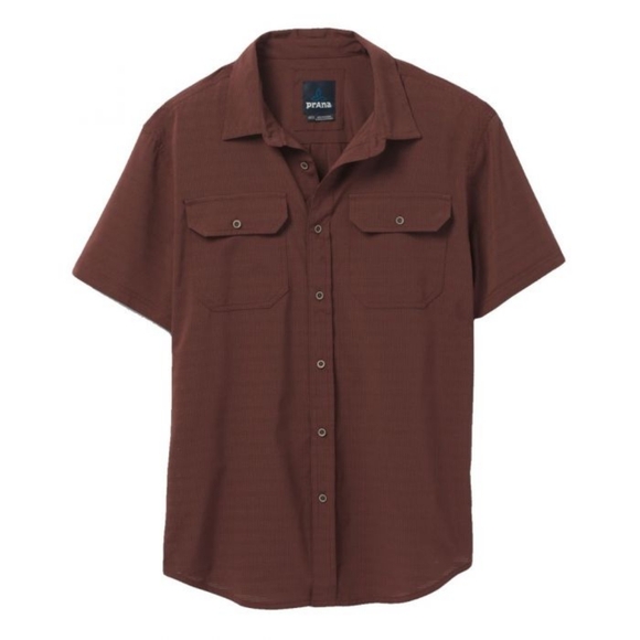 Prana Other - PrAna Cayman Shirt Short Sleeve Button Up Flap Pocket Standard Fit Performance L